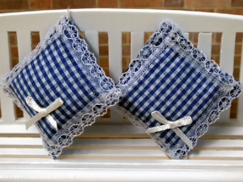 Gingham Cushions - Blue